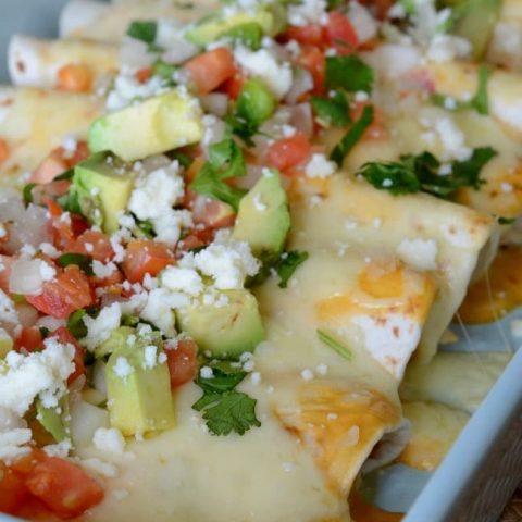 Cheesy chicken enchiladas