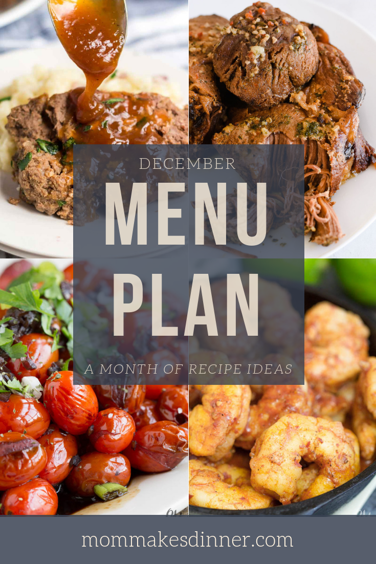 December Menu Plan - mom makes dinner