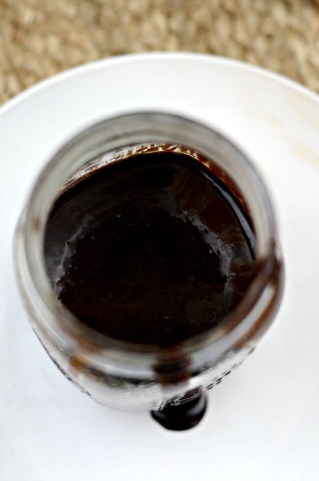 Homemade chocolate sauce with cocoa powder