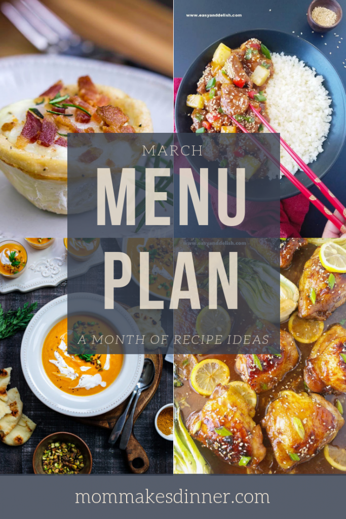 March Menu Plan - mom makes dinner