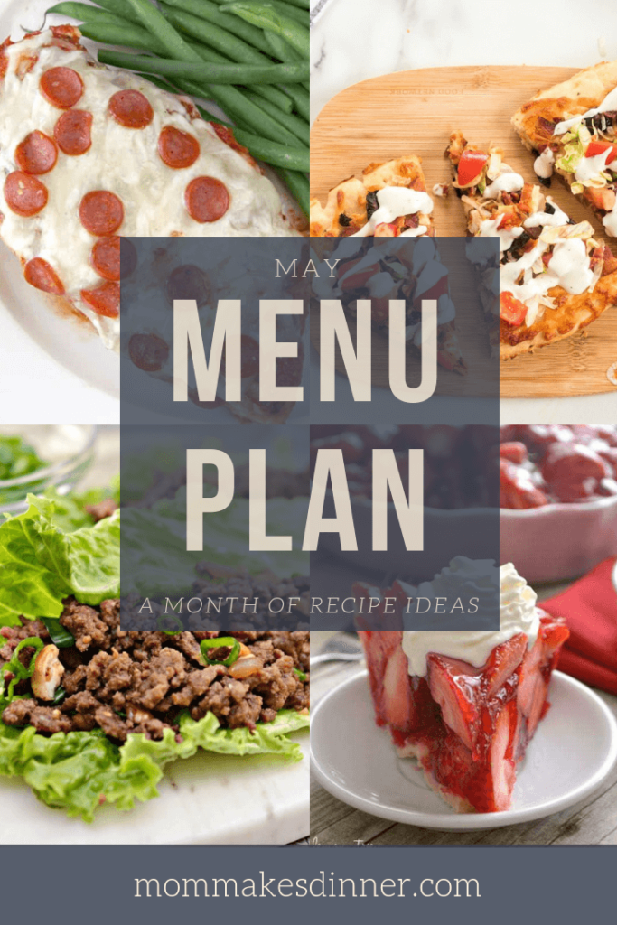 May menu plan full of recipe ideas