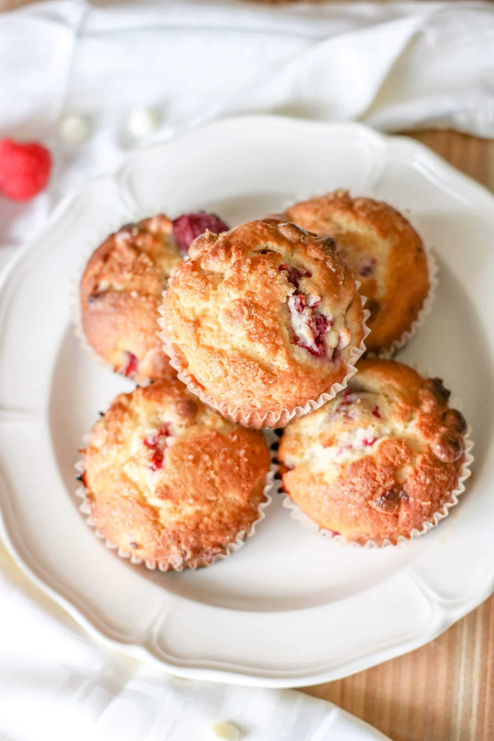 Raspberry white chocolate muffin recipe - mom makes dinner