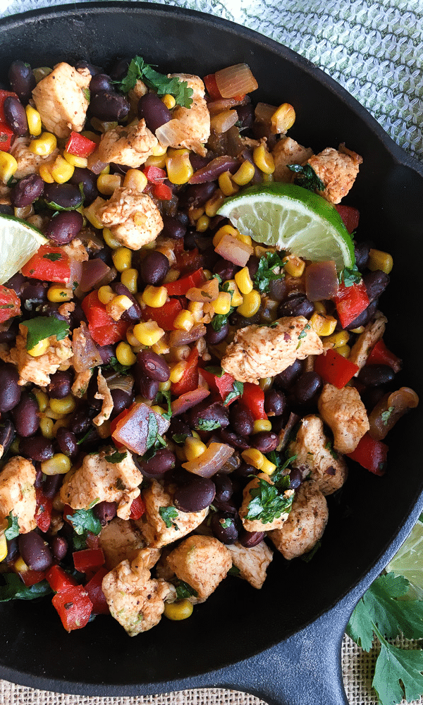 easy chicken burrito skillet