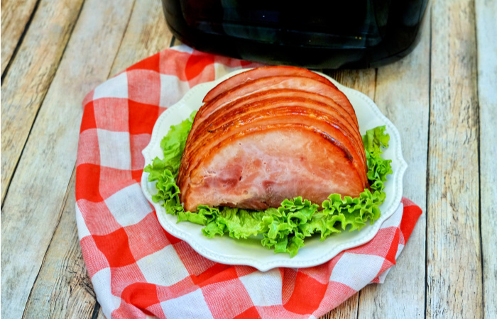 the best honey brown sugar ham made in the air fryer, slow cooker or instant pot