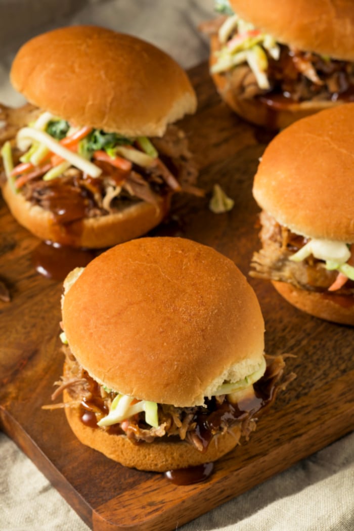 Crockpot Pulled Pork Sliders - mom makes dinner