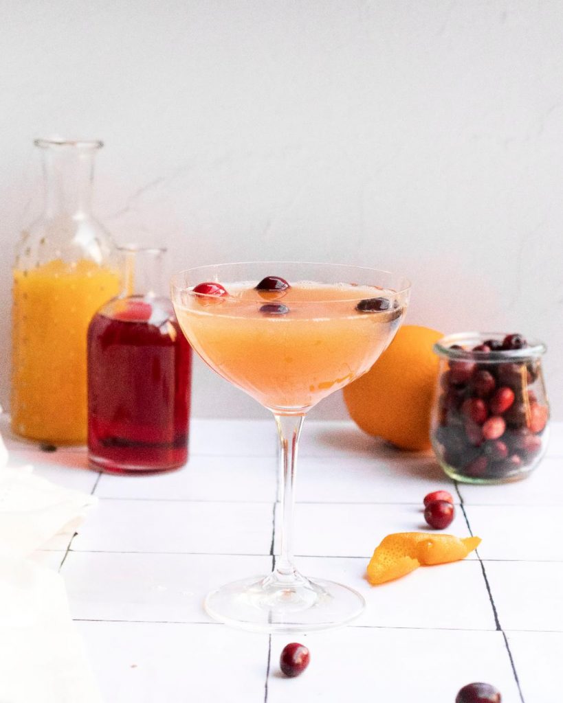 how to make a festive cranberry orange mimosa