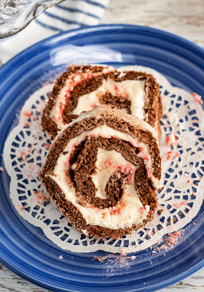 HOLIDAY PEPPERMINT ICE CREAM CAKE ROLL - Butter with a Side of Bread