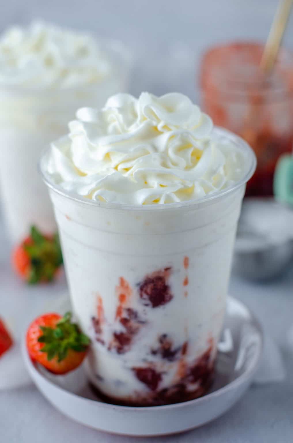 Starbucks Strawberries and Cream Frappuccino mom makes dinner