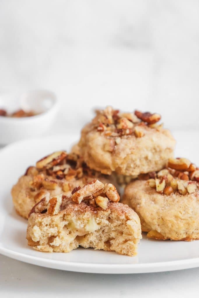 apple cider scones on a white plate