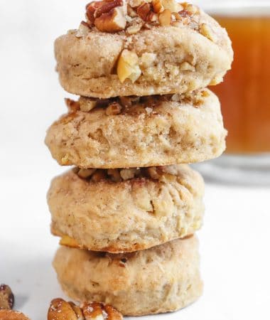 Stack of homemade apple cider scones perfect for fall