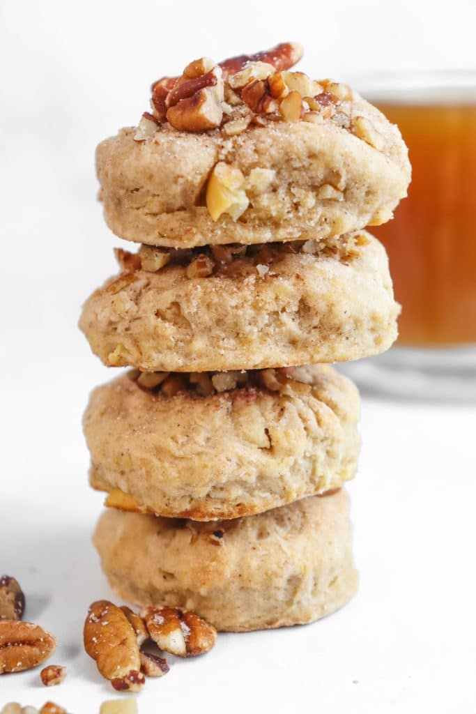 Stack of homemade apple cider scones perfect for fall