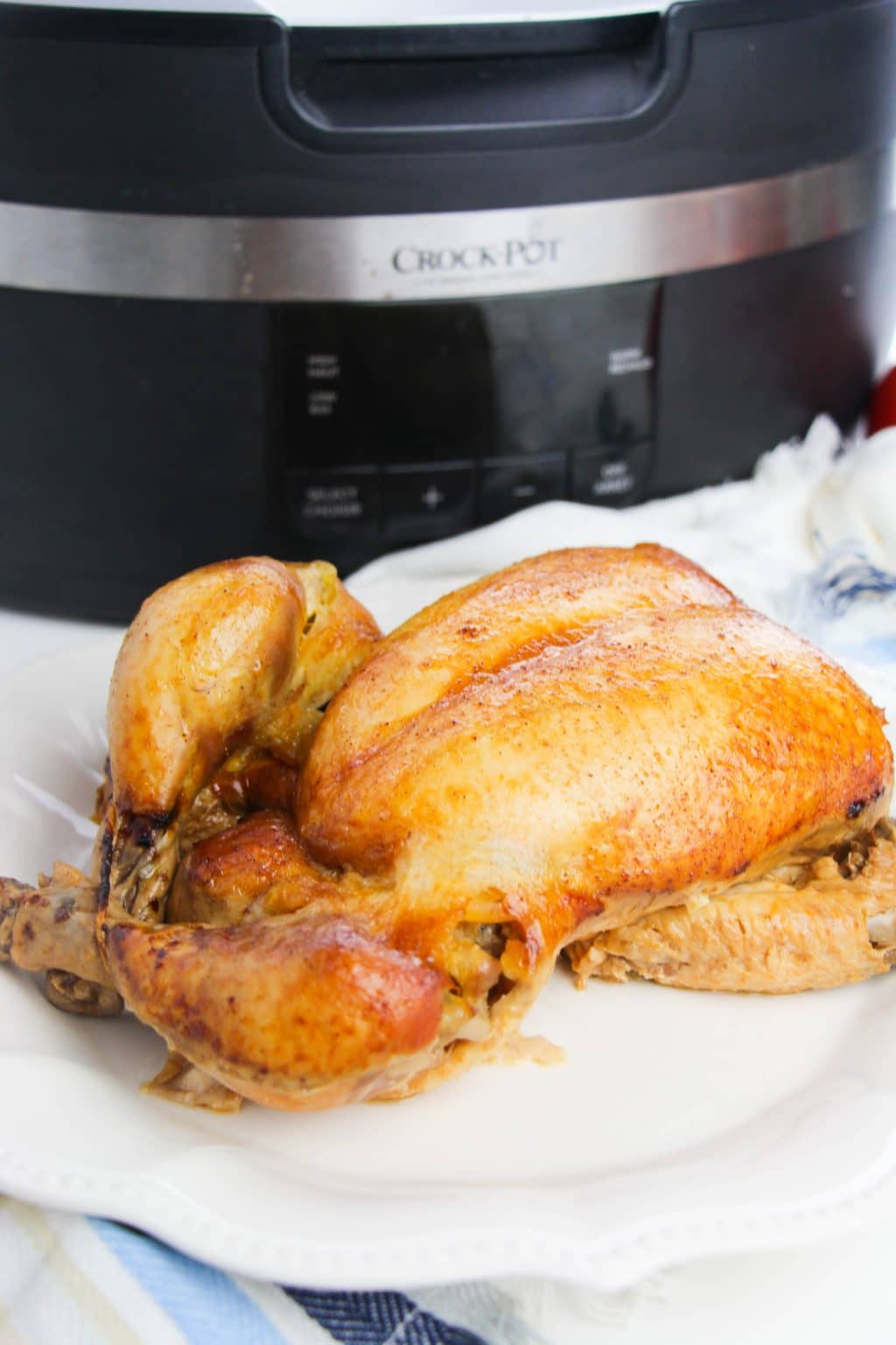 CrockPot Whole BBQ Chicken mom makes dinner