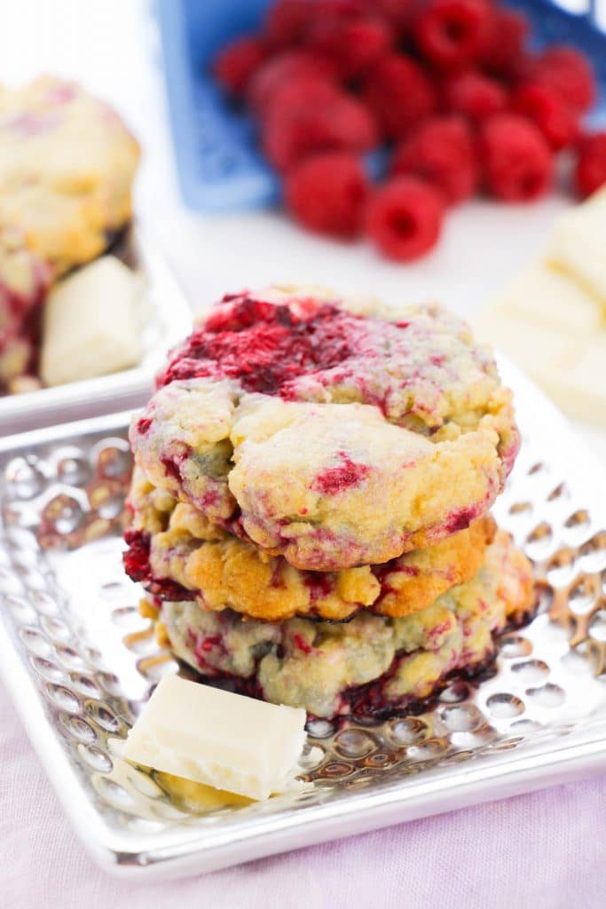 The best white chocolate raspberry cookies