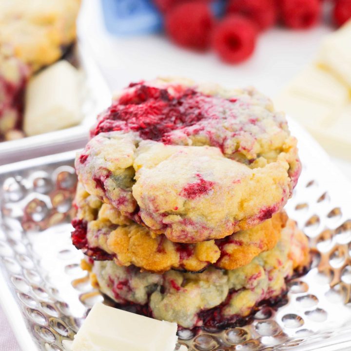 The best white chocolate raspberry cookies