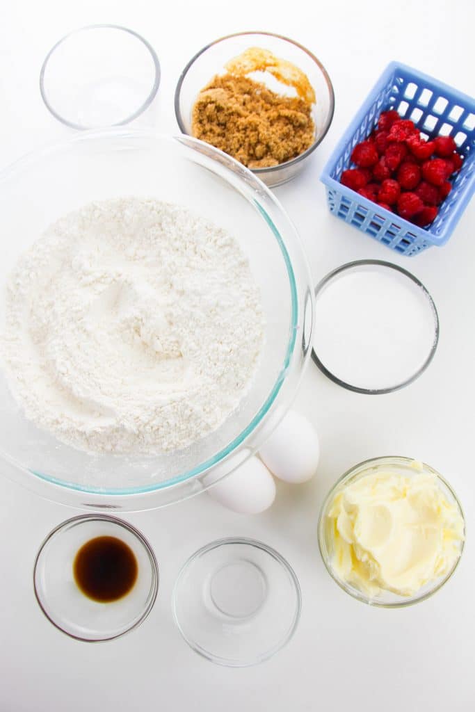 White chocolate raspberry cookie ingredients