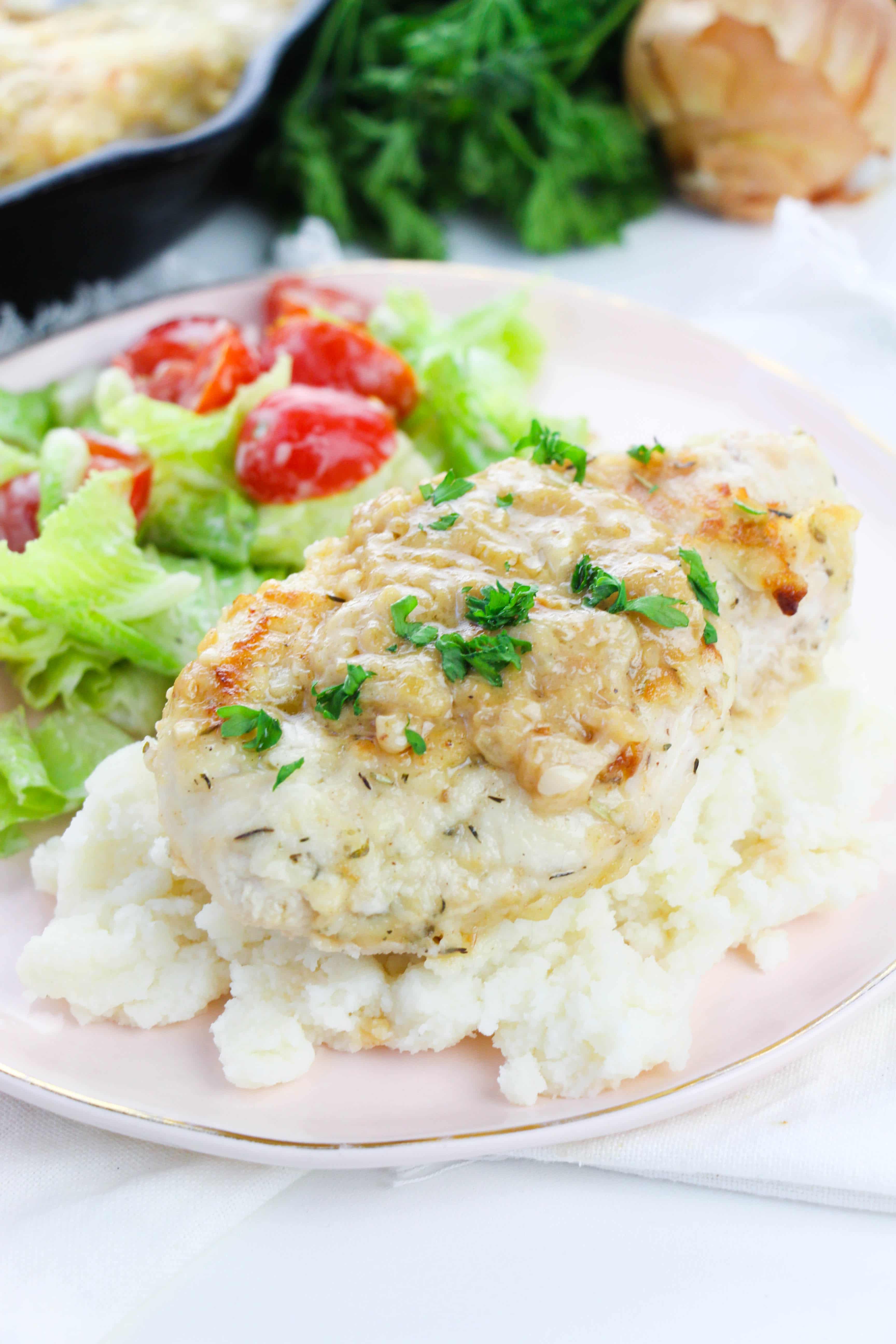 Smothered chicken breast