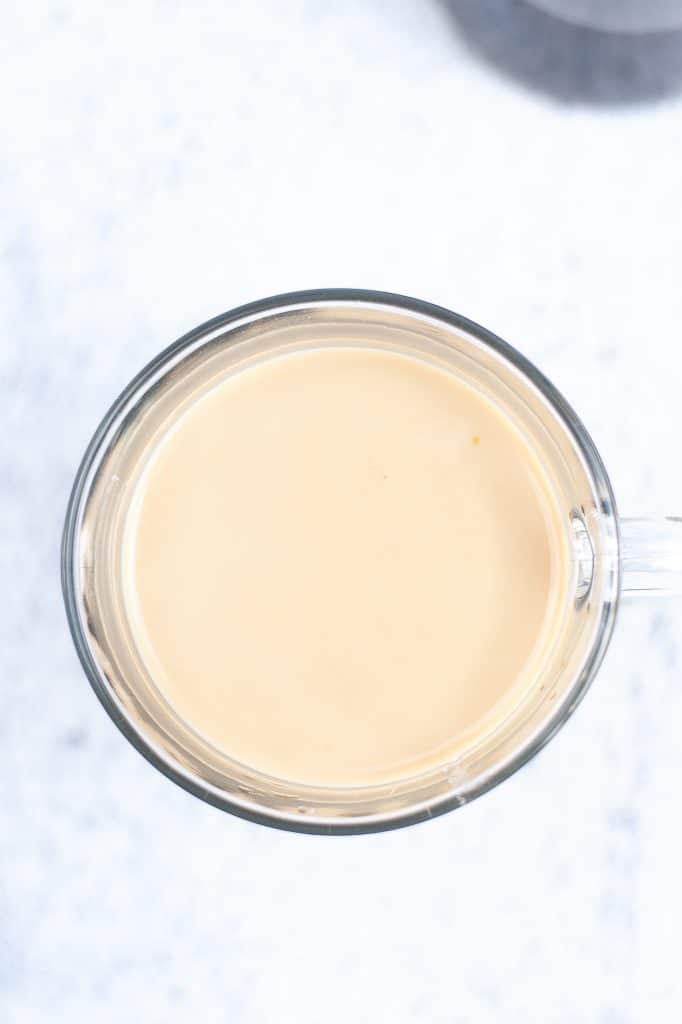 milk in an iced gingerbread latte