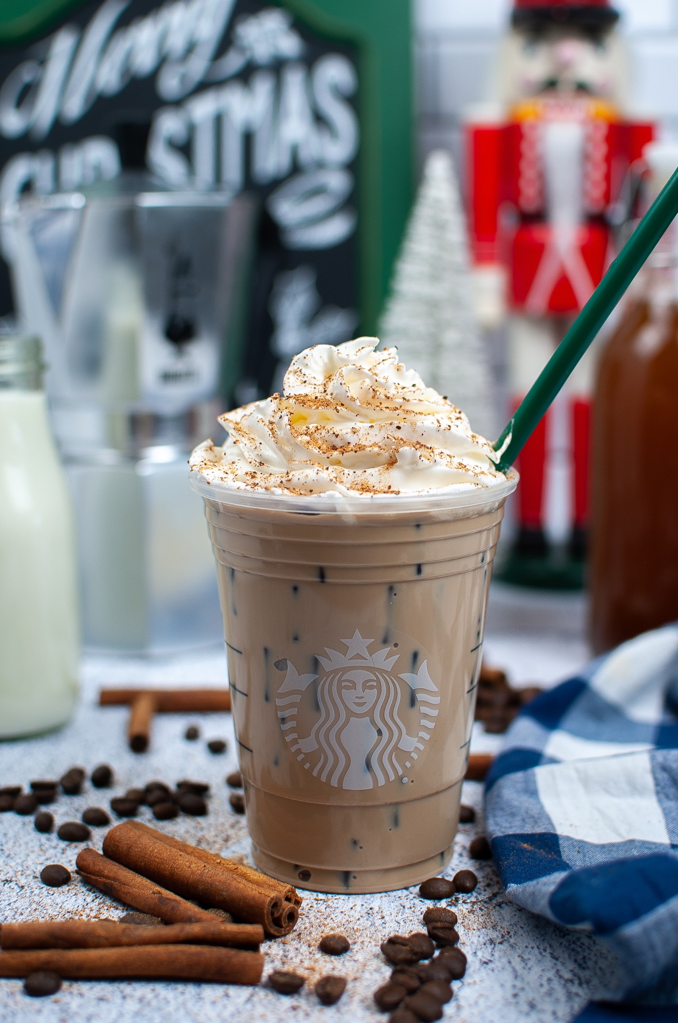 Iced Gingerbread Latte mom makes dinner