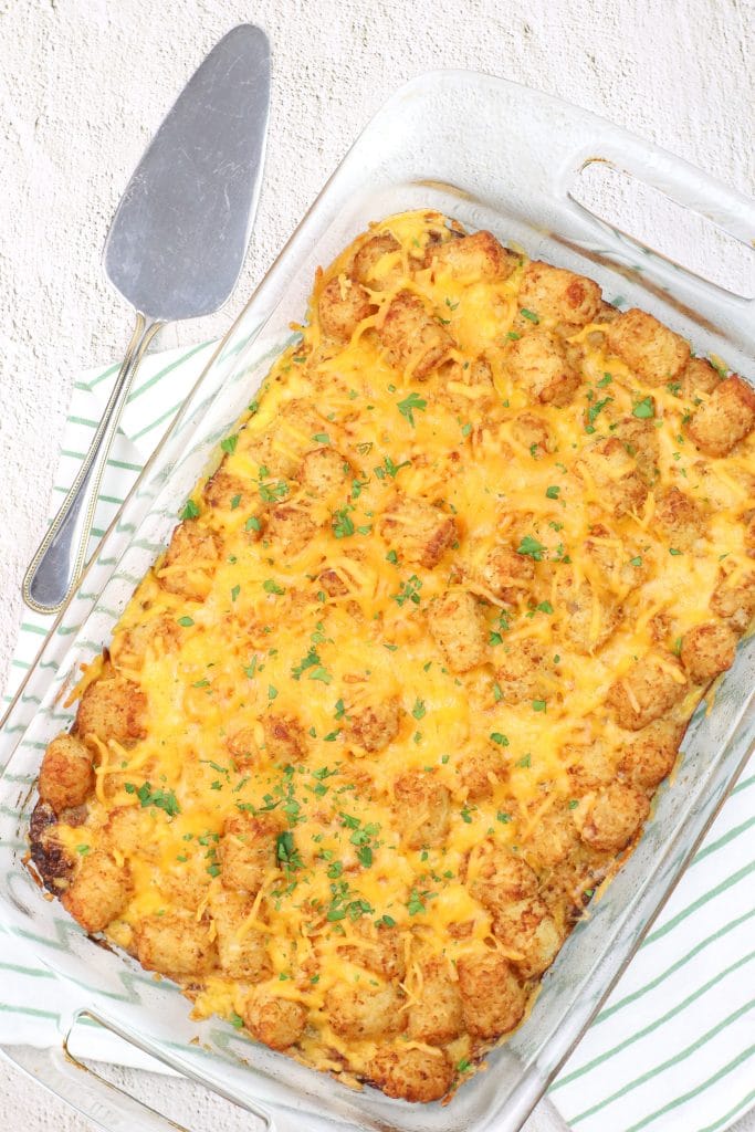 cheesy tatertot breakfast casserole