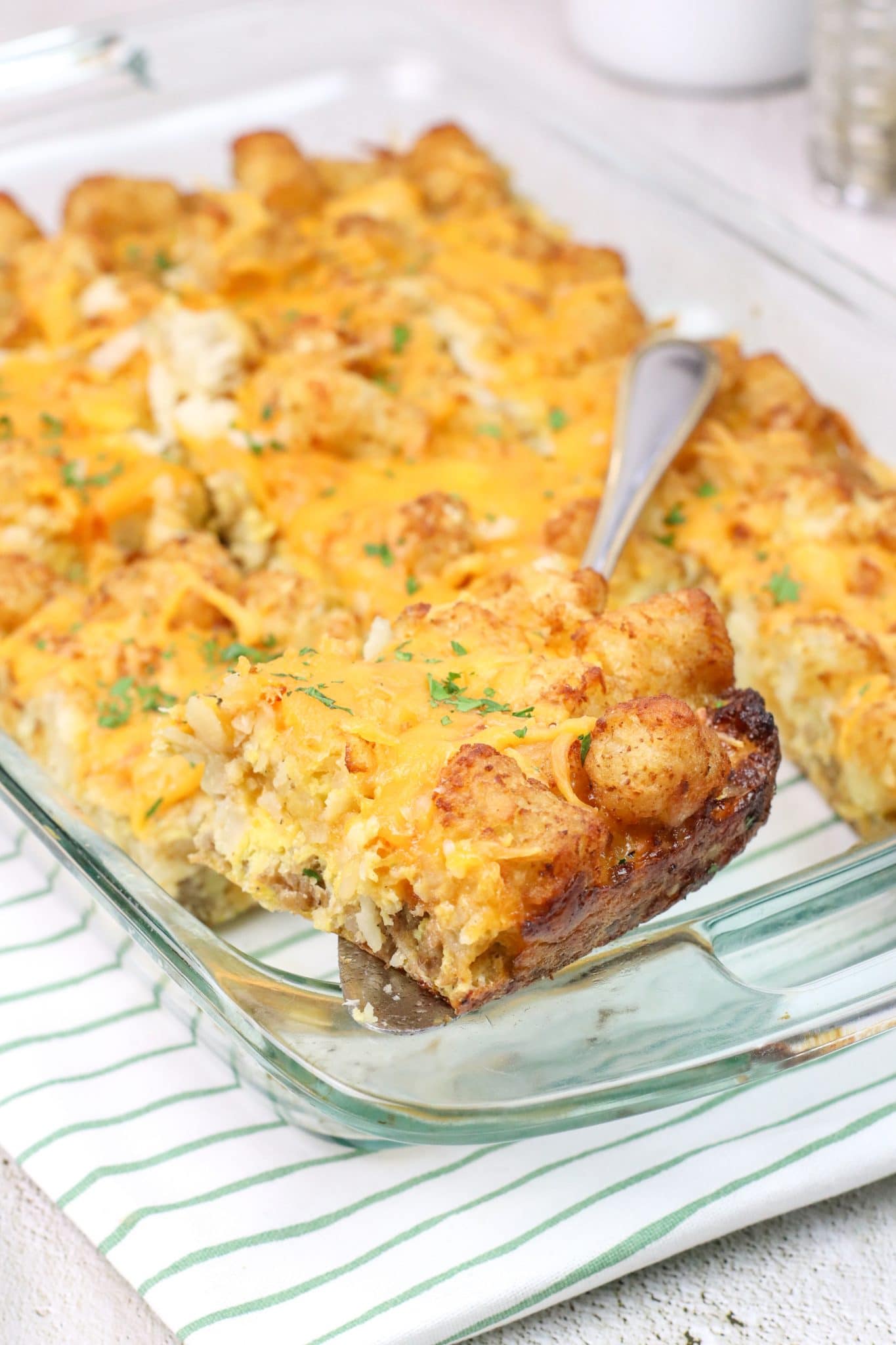 Cheesy Tater Tot Breakfast Casserole Mom Makes Dinner   Tater Tot Breakfast Casserole Vertical 3 1365x2048 