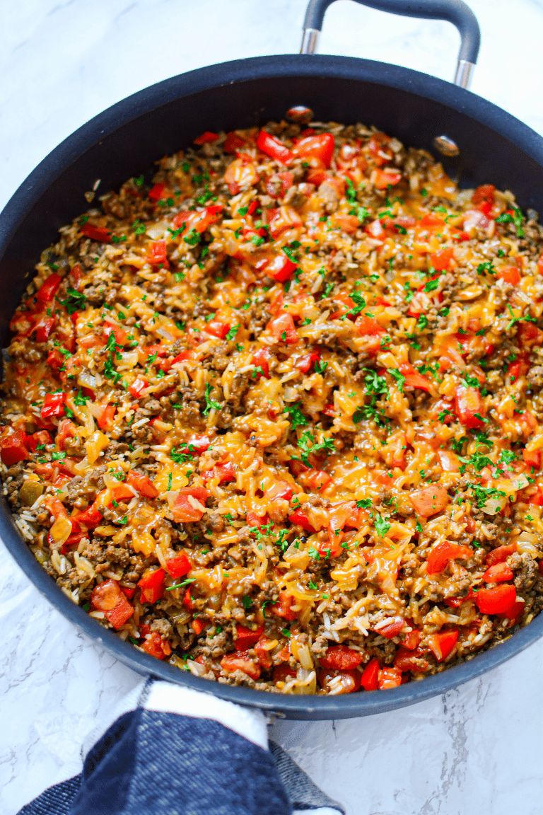 Beef and Rice Casserole - mom makes dinner