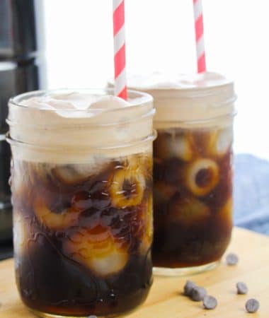 Starbucks copycat chocolate cold brew with chocolate cold foam