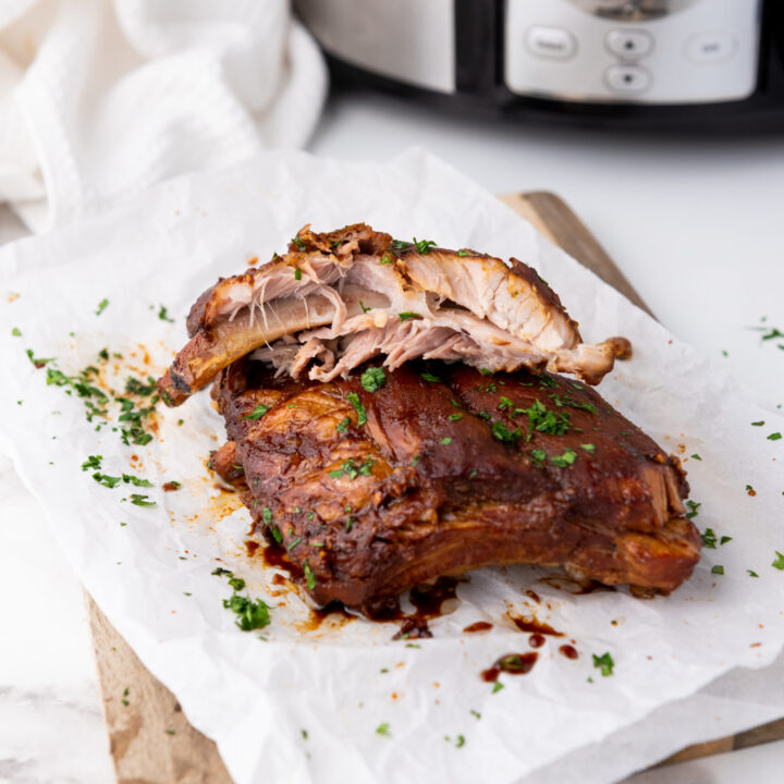 ribs showing the bones on white parchment paper